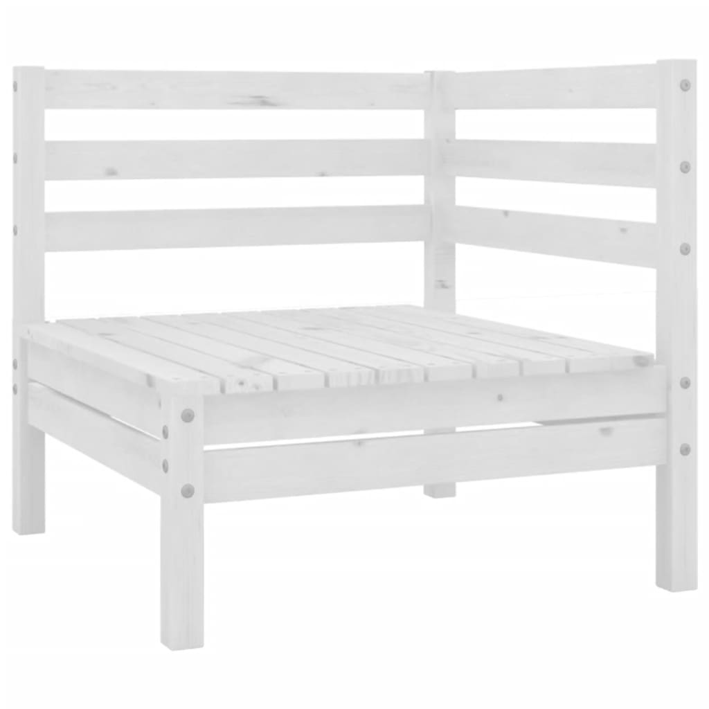 12-tlg. Garten-Lounge-Set Weiss Massivholz Kiefer